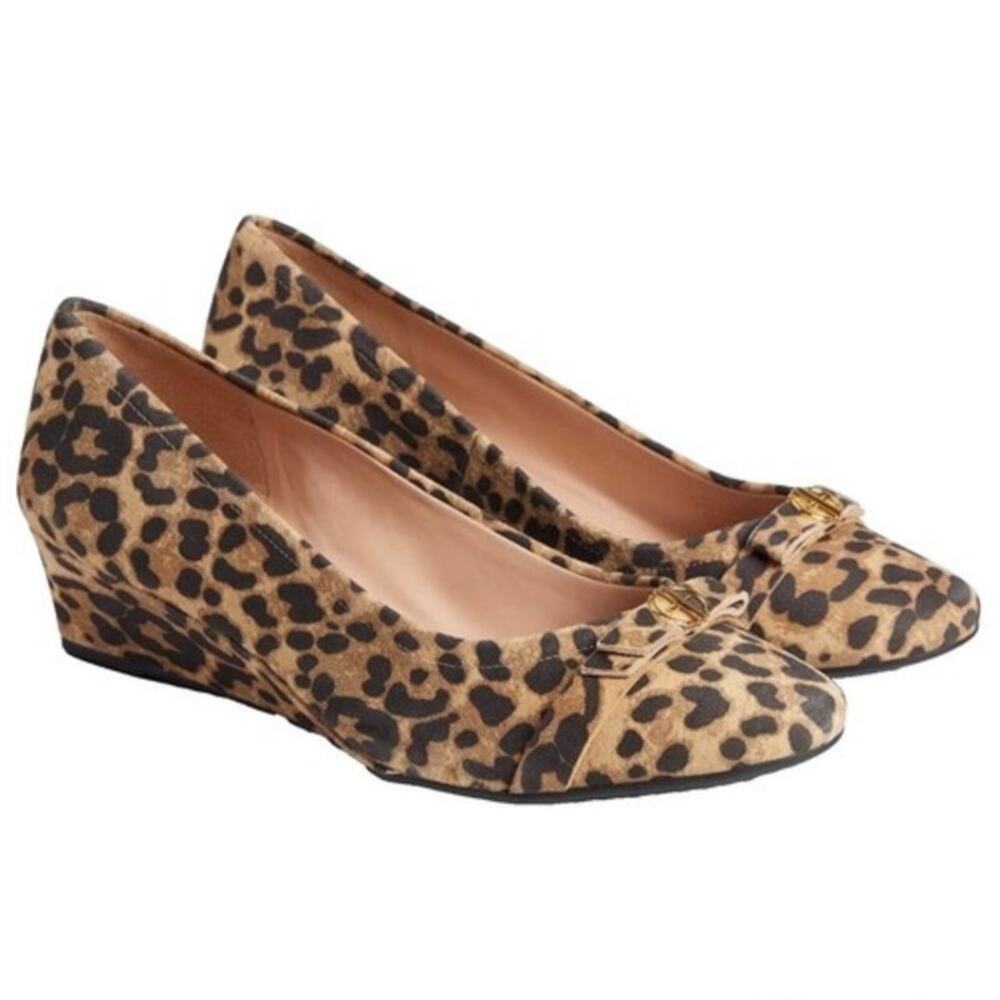 Cole Haan Womens Wedge Heels Leopard Cheetah Suede Pumps Comfort Malta 9.5 B